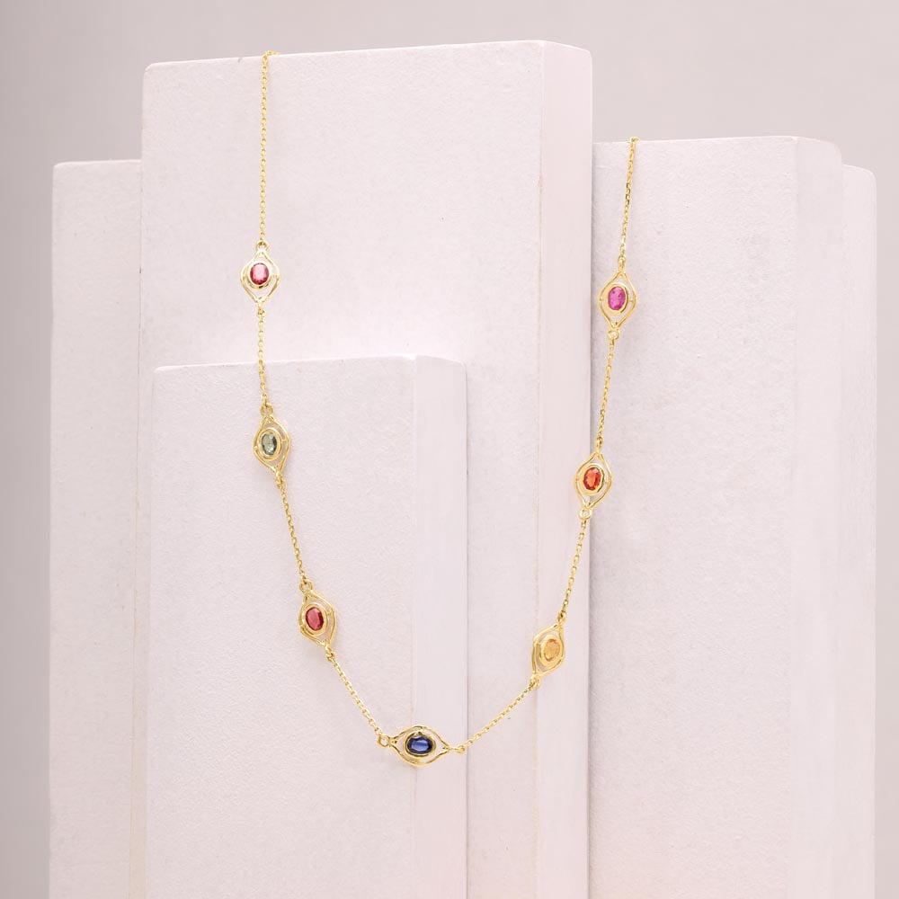 Lustrous Hue Sapphire Chain