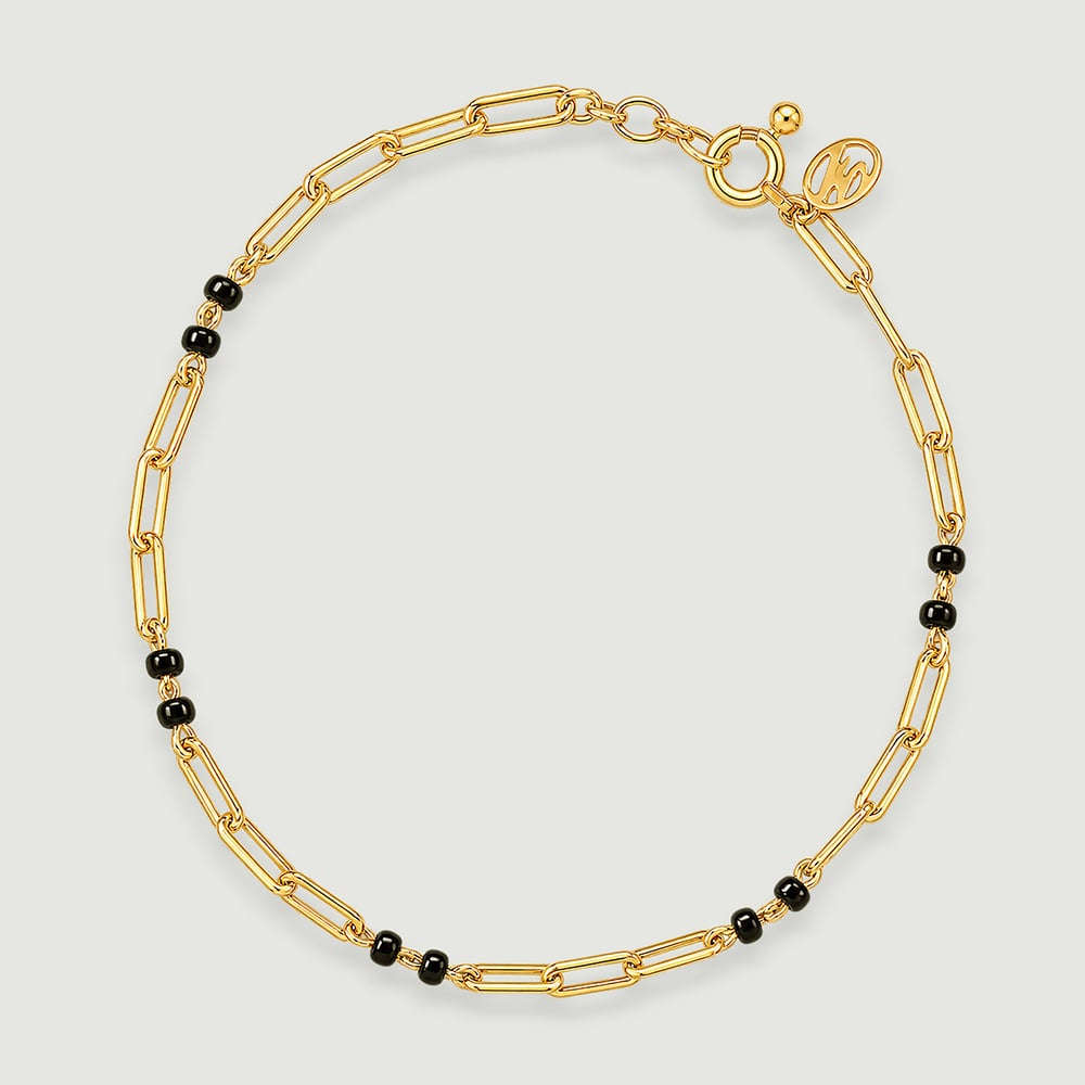 Sleek Geometric Gold Mangalsutra Bracelet,,hi-res thumbnail 3