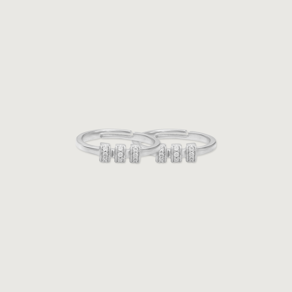 Radiant Spark Silver Toe Rings,,hi-res thumbnail 4