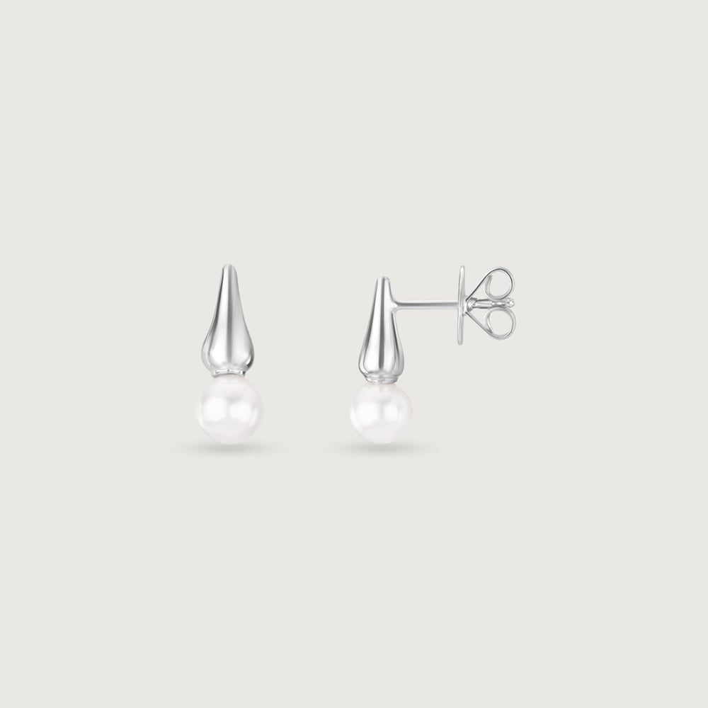Pearl Bloom Silver Stud Earrings,,hi-res thumbnail 4