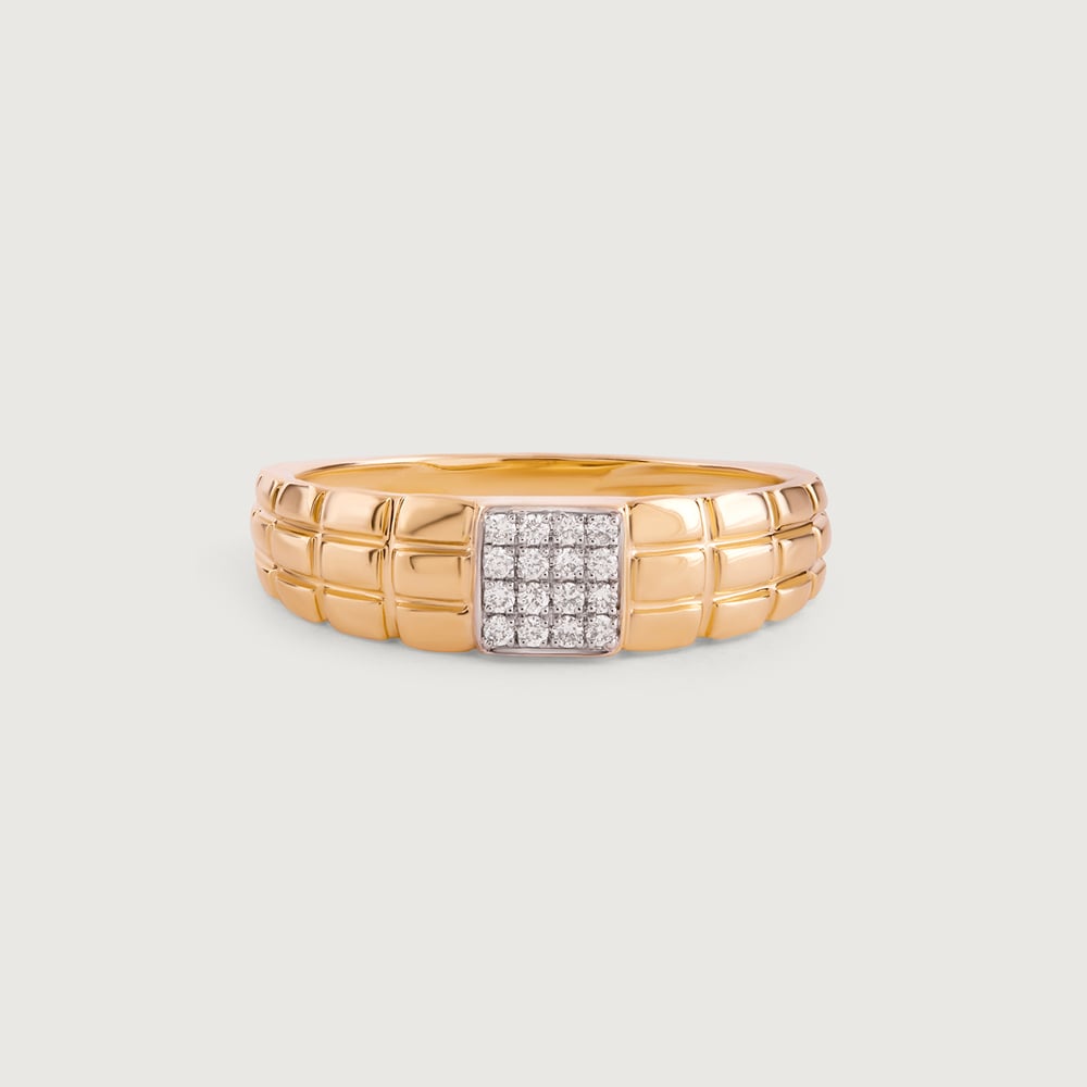 Gridlock Drip Gold & Diamond Ring for Men,,hi-res thumbnail 3