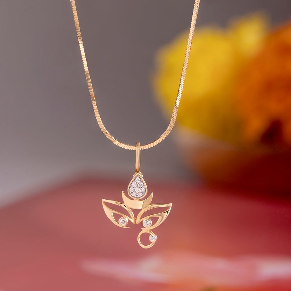 Adi Shakti Gold and Diamond Pendant