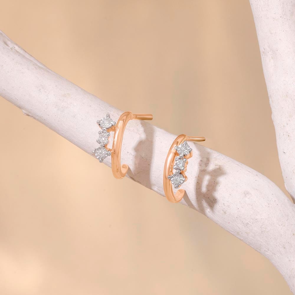 Soft Spark Diamond Hoop Earrings
