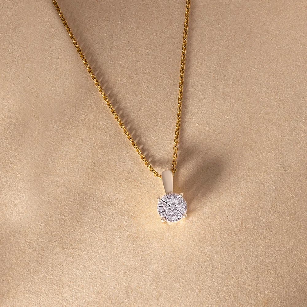 Dual Tone Gold & Diamond Pendant
