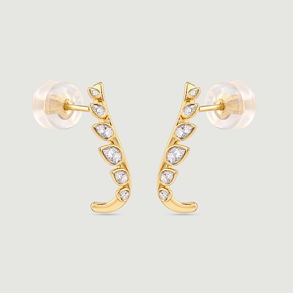 Delicate Ember Diamond Hoop Earrings,,hi-res thumbnail 5