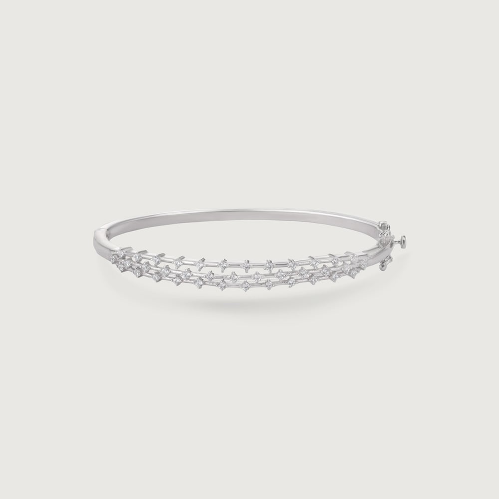 Glam Tiered Silver Bangle,,hi-res thumbnail 3