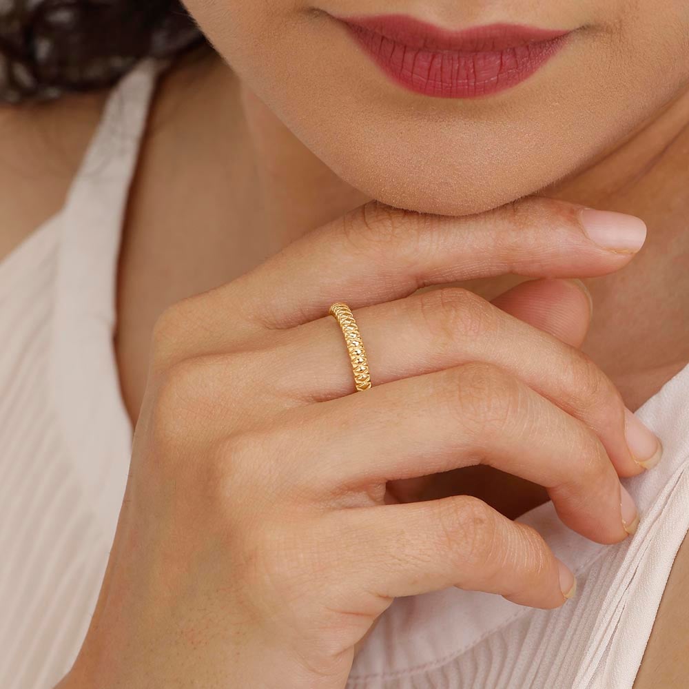 Bold Edge Gold Ring,,hi-res thumbnail 2