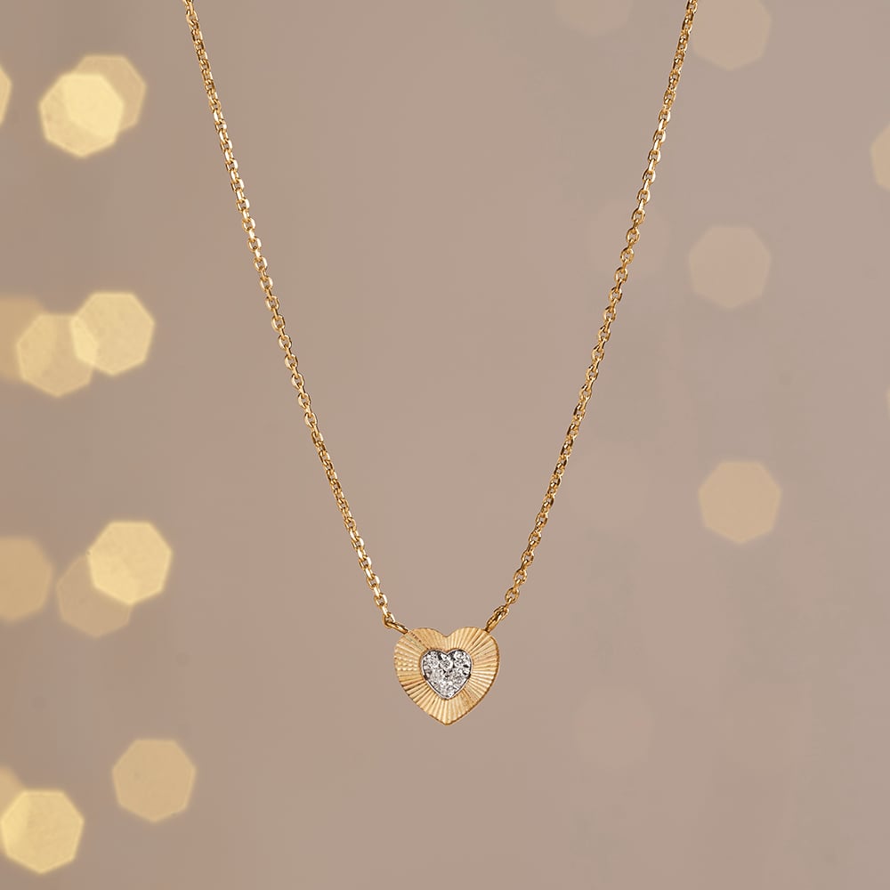 Charming Radiant Diamond Heart Necklace