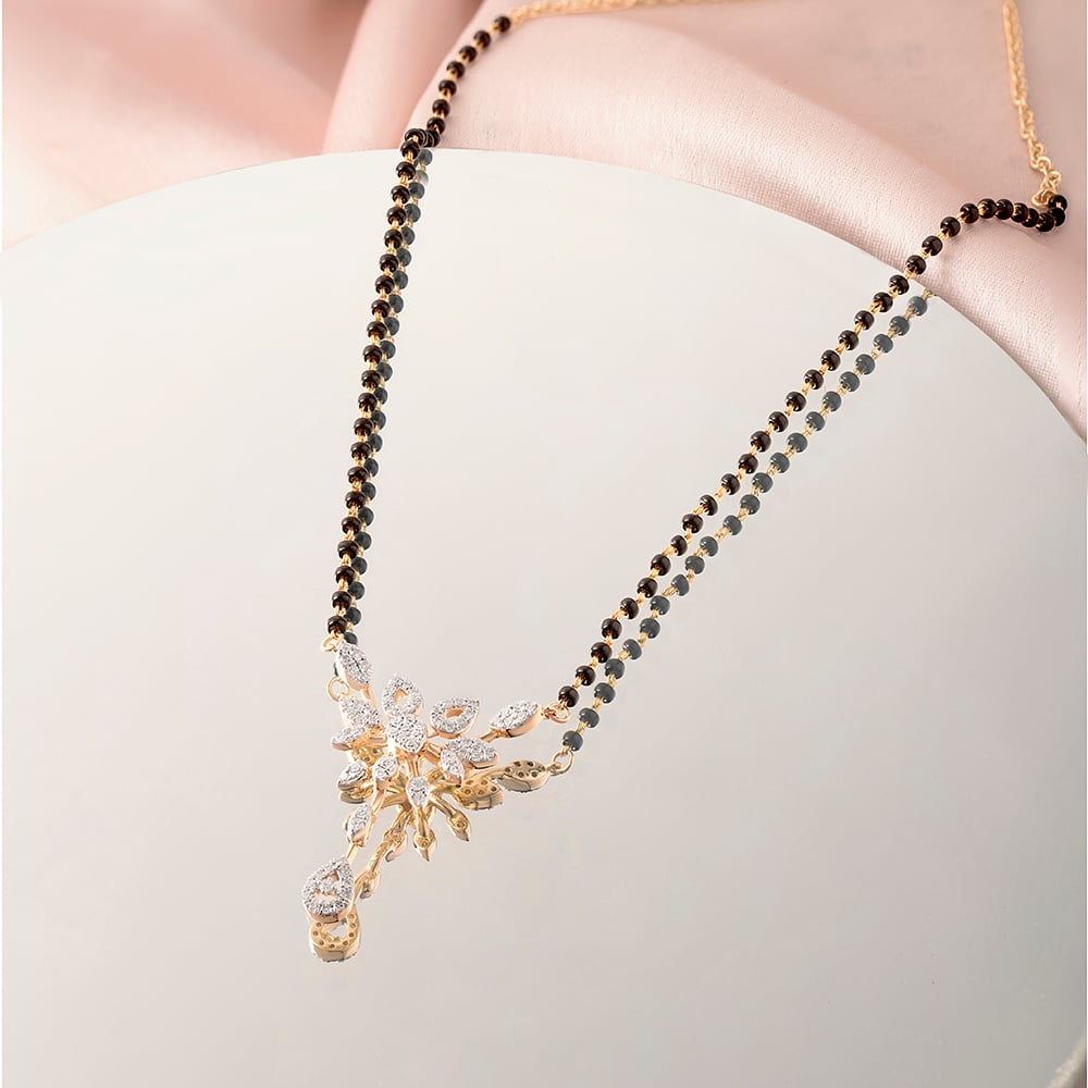 Floral Cascade Gold and Diamond Mangalsutra