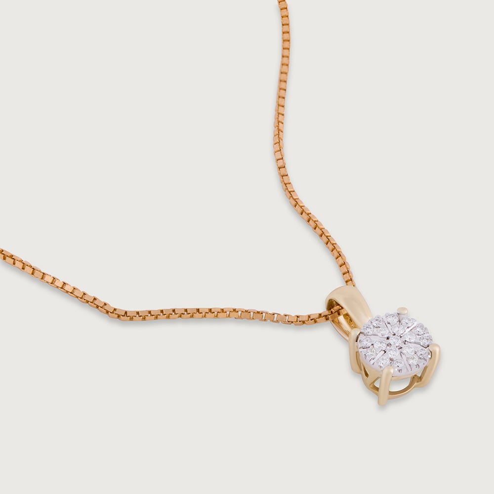 Dual Tone Gold & Diamond Pendant,,hi-res thumbnail 3