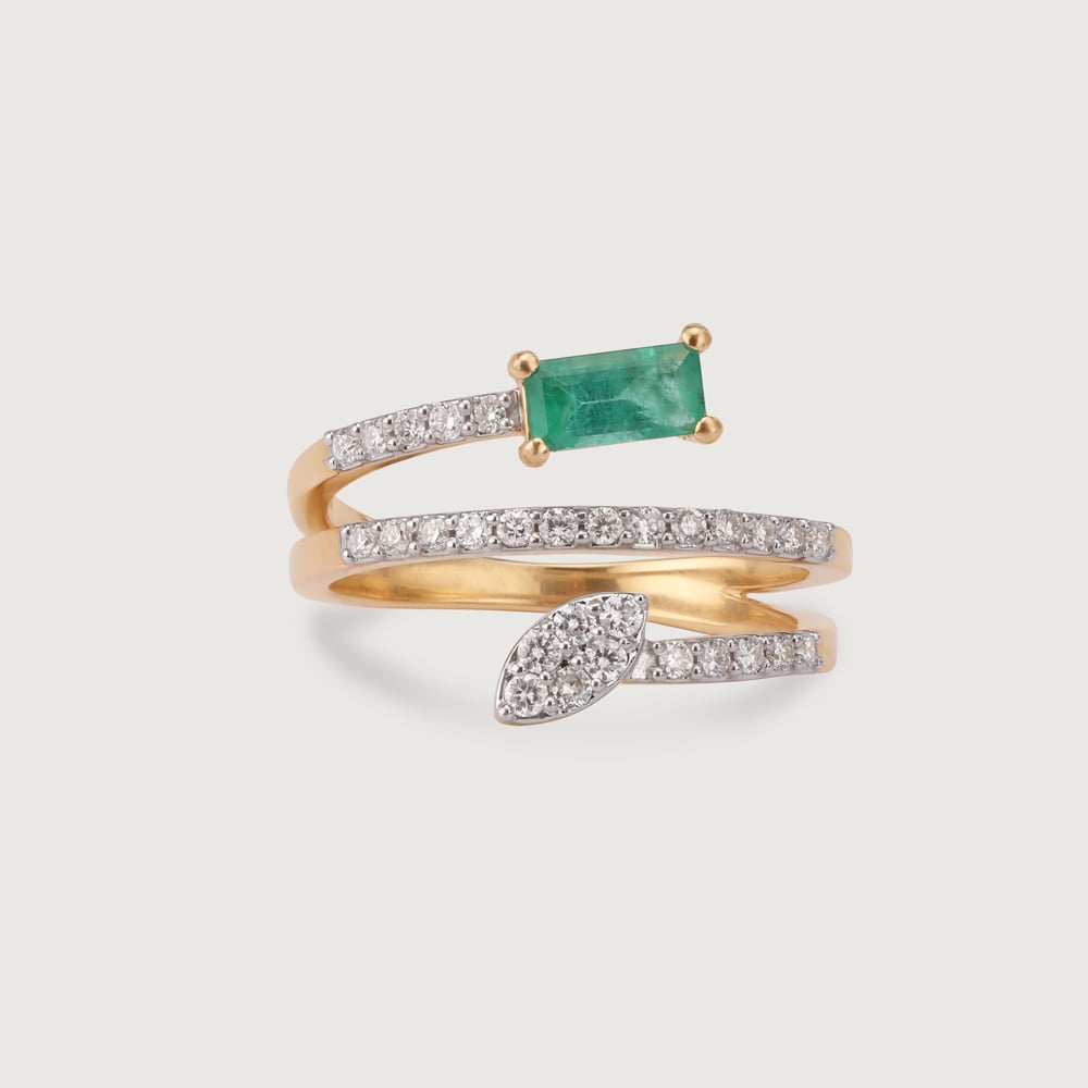 Verdant Vision 14KT Emerald & Diamond Ring,,hi-res thumbnail 3