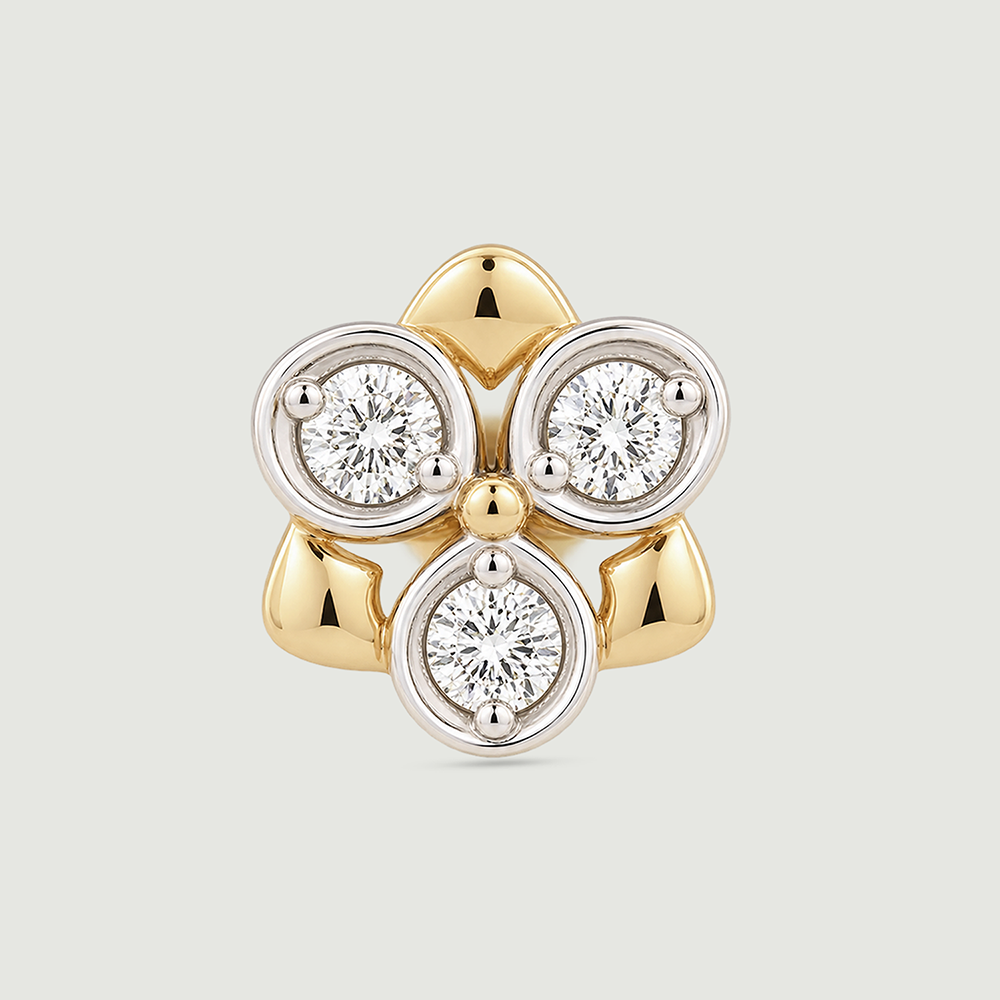Glowing Triad Diamond Nose Pin,,hi-res thumbnail 3