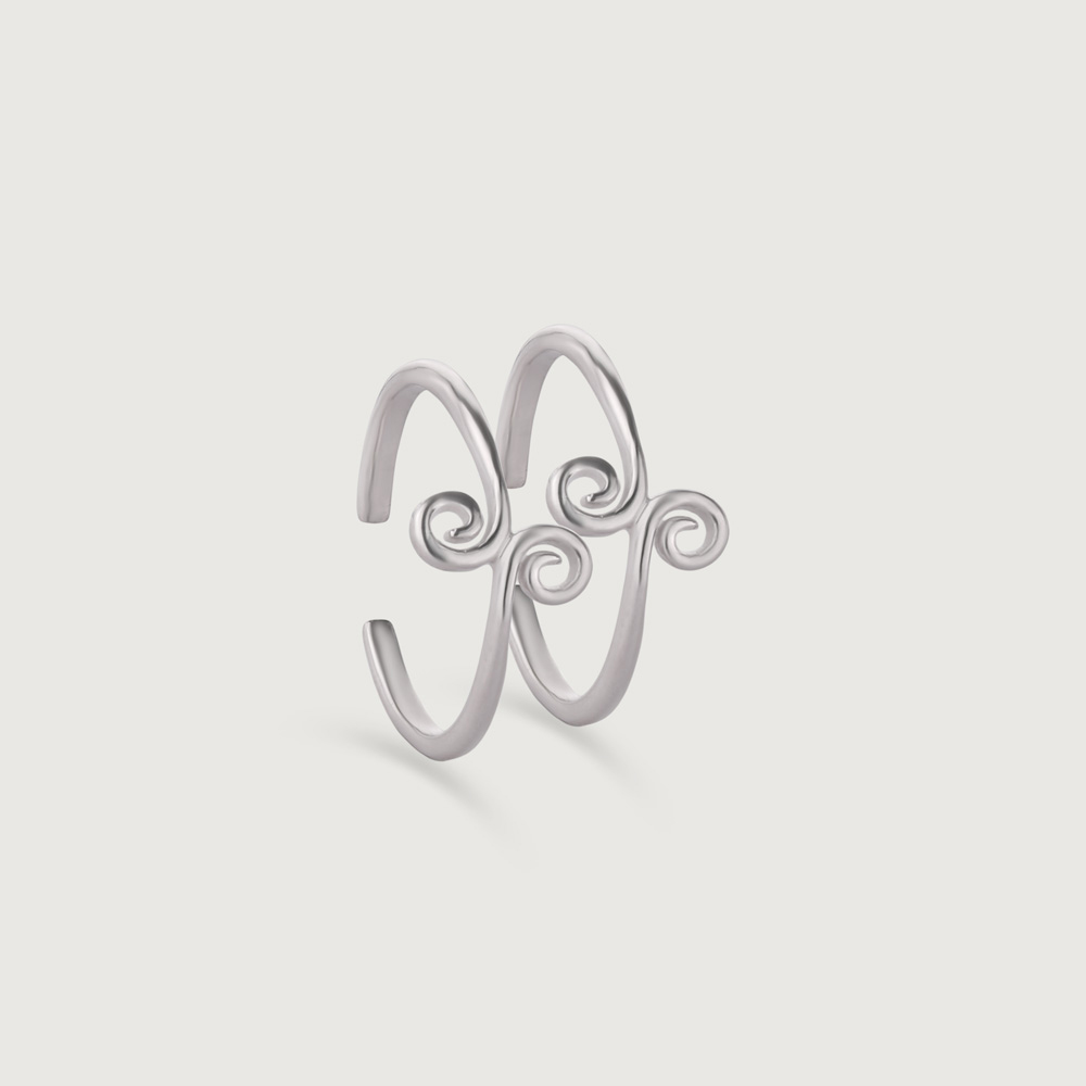 Curvy Chic Silver Toe Rings,,hi-res thumbnail 3