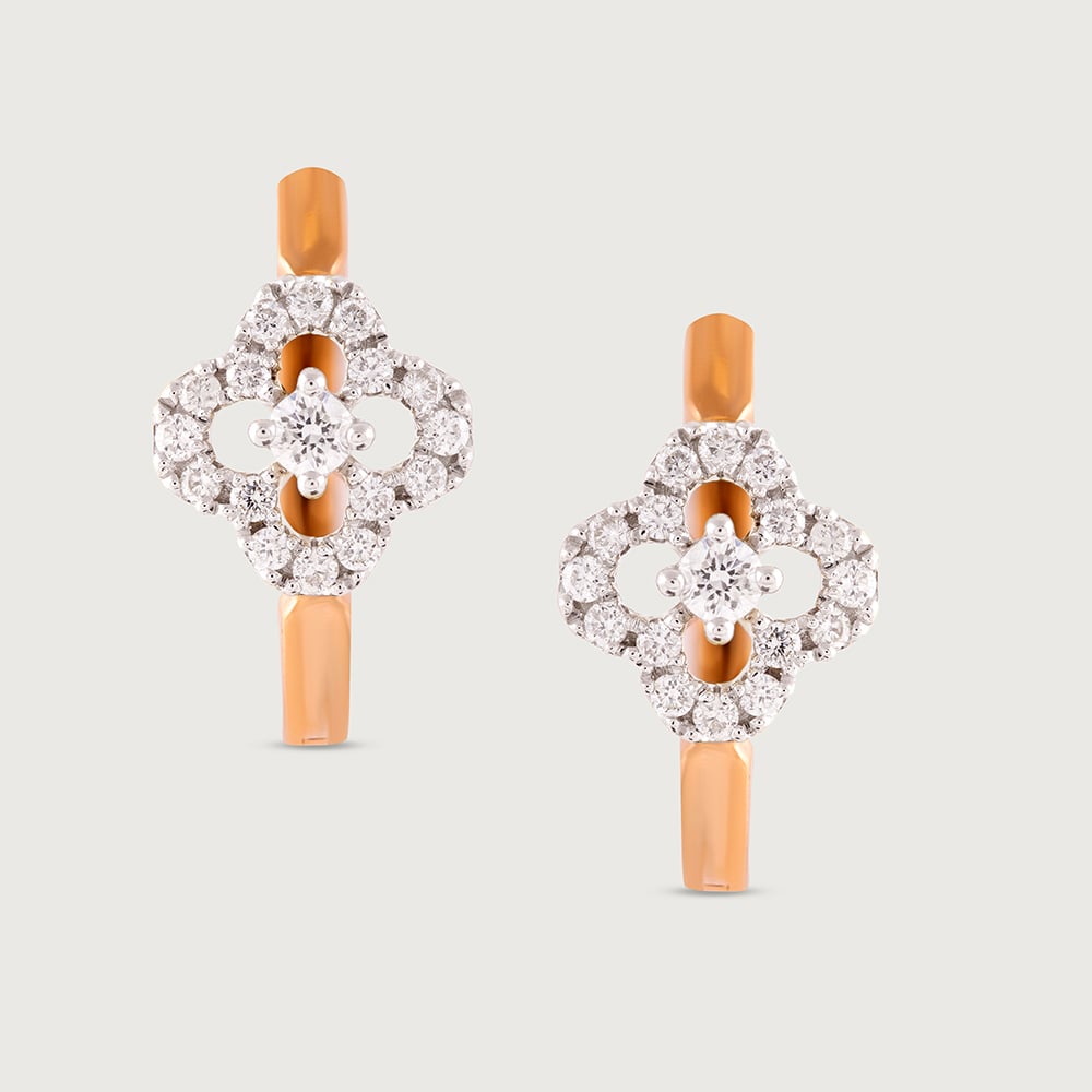 Elegant Radiant Gold & Diamond Hoop Earrings,,hi-res thumbnail 3