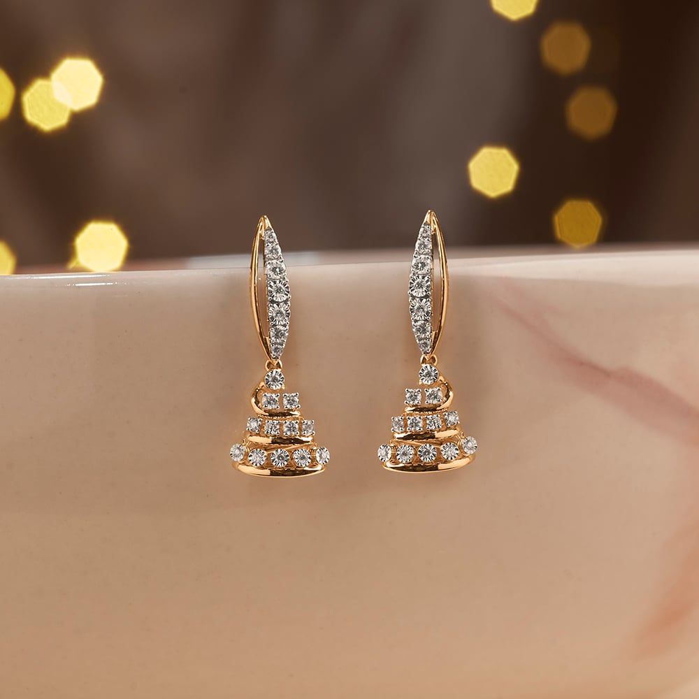 Radiant Layered Diamond Jhumka