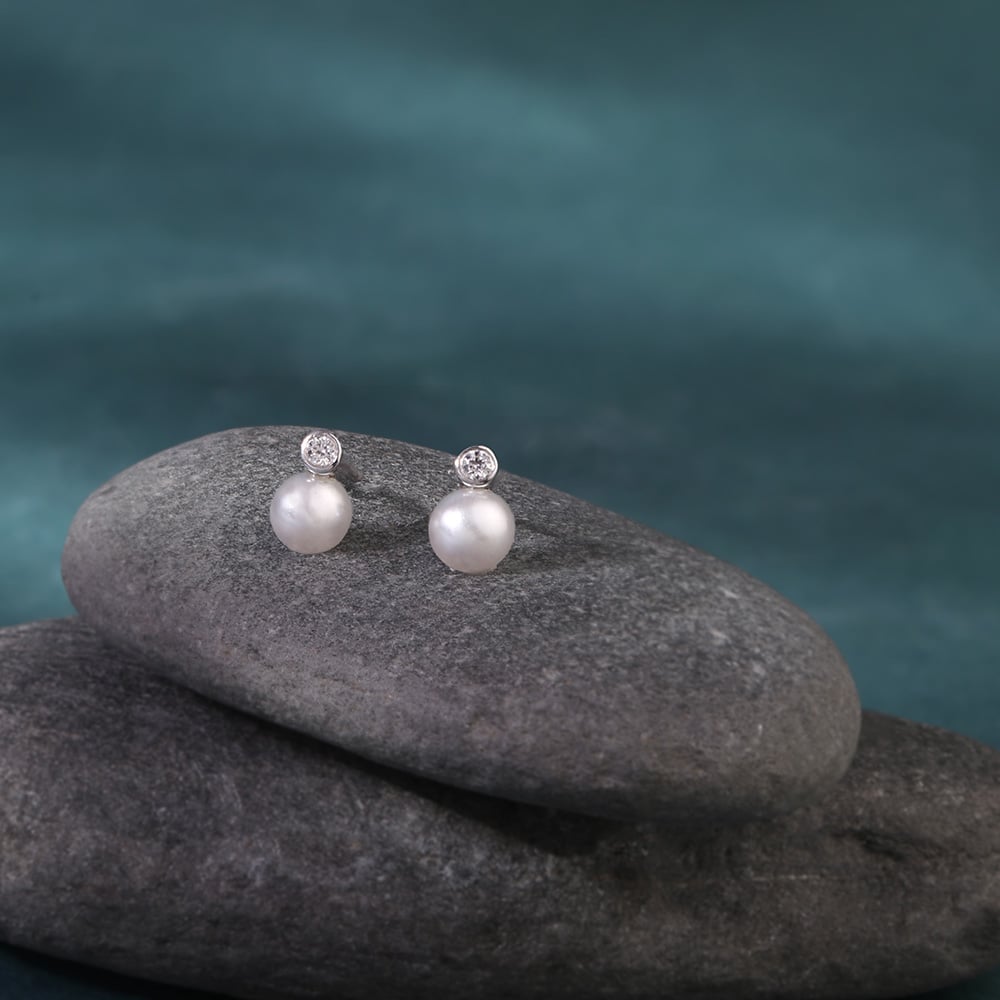 Twinkle Drop Silver Stud Earrings