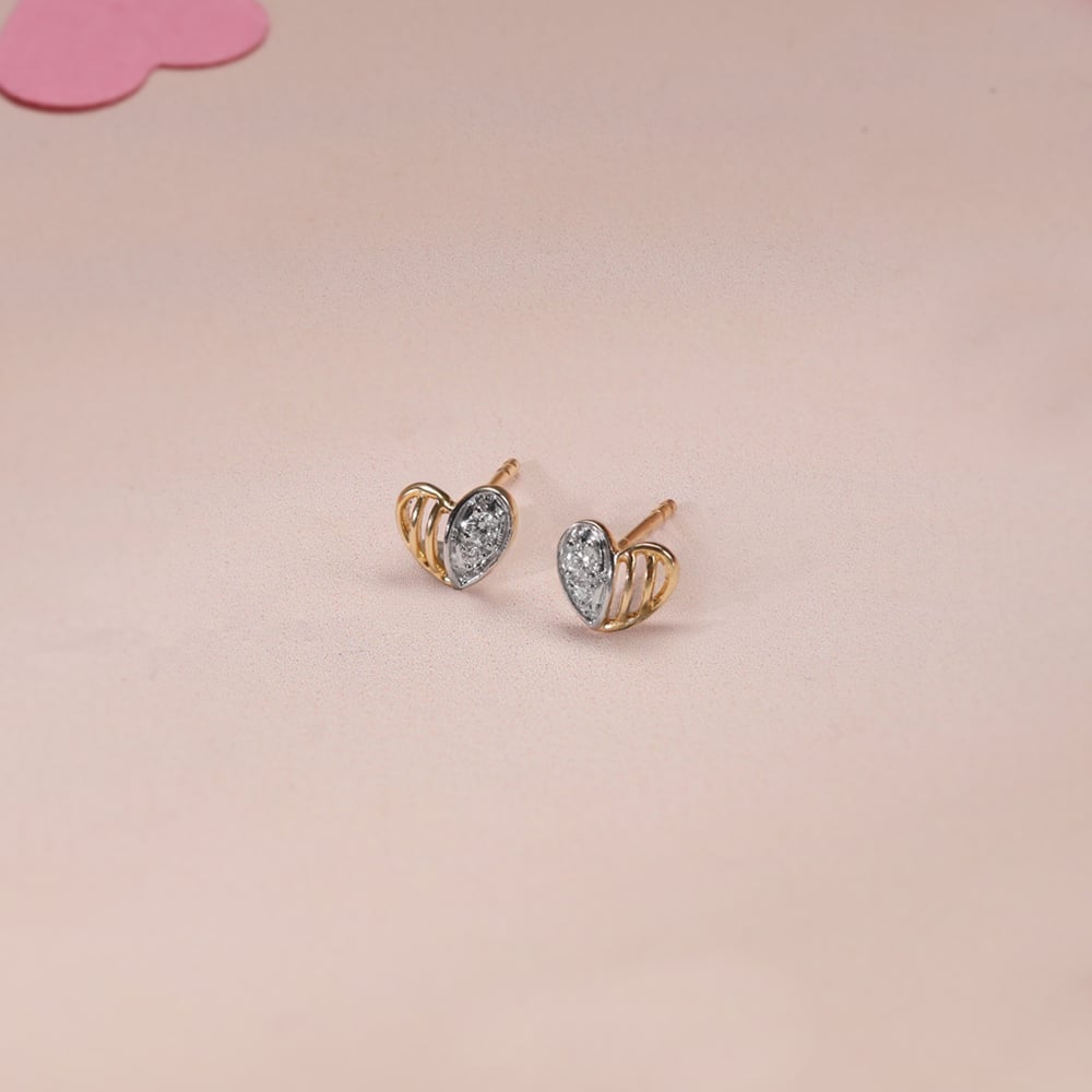 Love Glow Diamond & Gold Stud Earrings