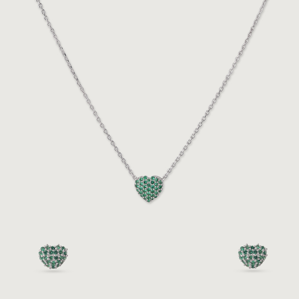 Chic Mint Silver Earrings and Necklace Set,,hi-res thumbnail 3