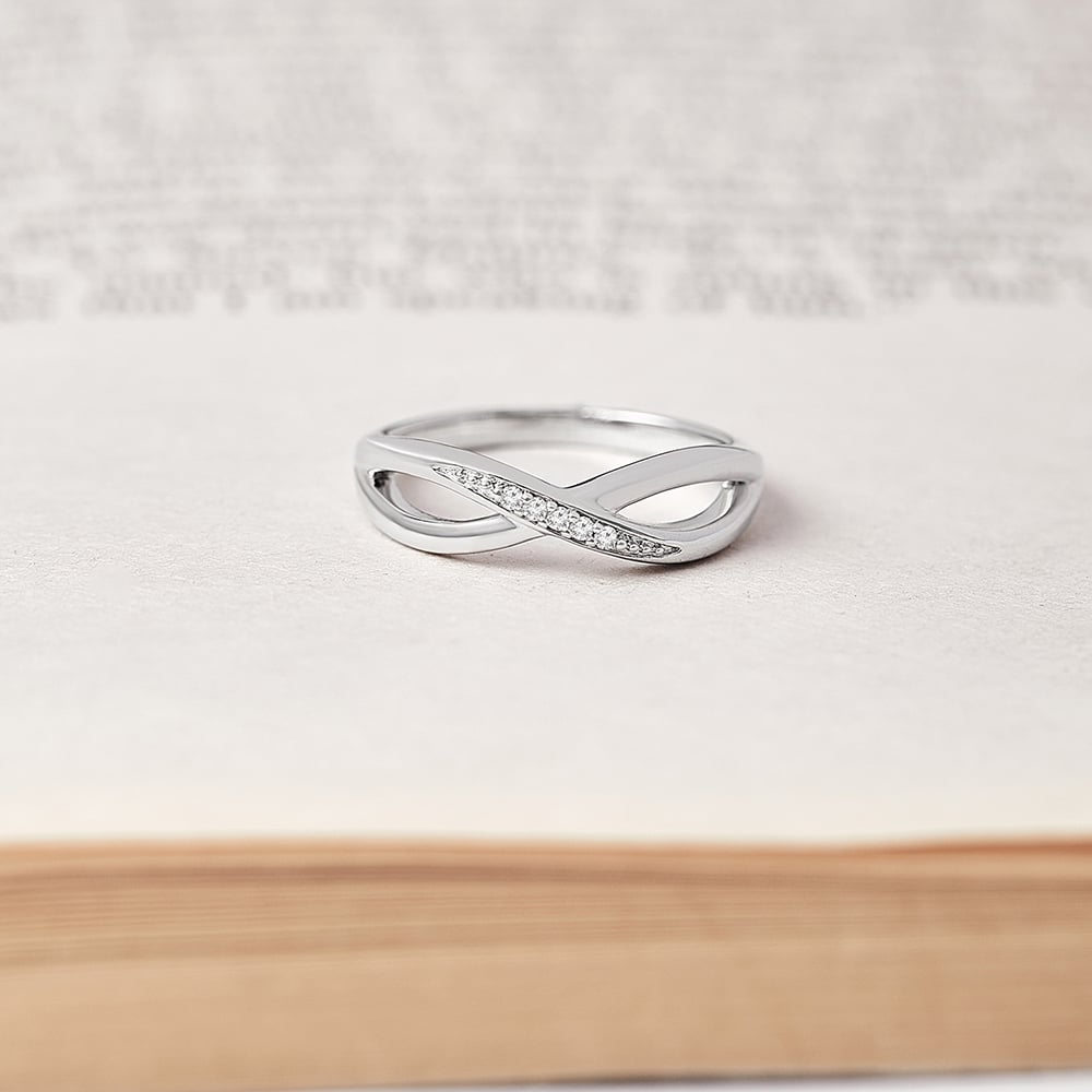 Sparkling Infinity Silver Ring