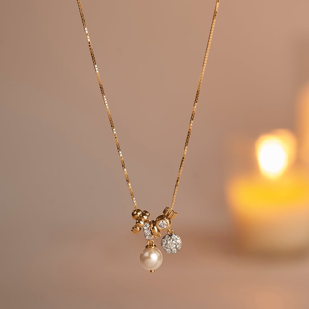 Playful Luminous Diamond Charm Necklace