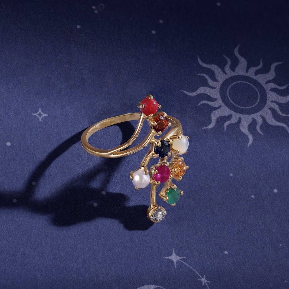Gemstone Symphony 14KT Navaratna Ring