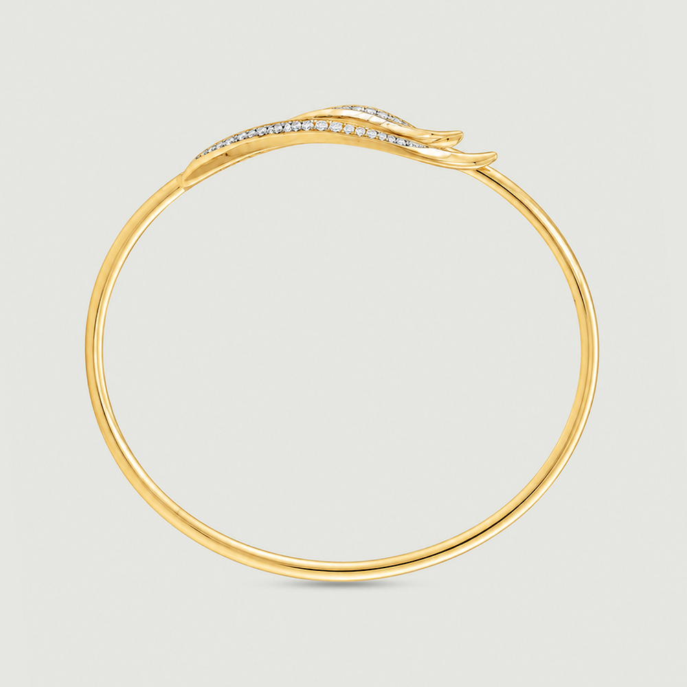 Fluid Wavelike Diamond Bangle,,hi-res thumbnail 5