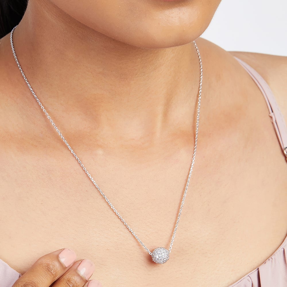 Icy Gem Silver Necklace,,hi-res thumbnail 2