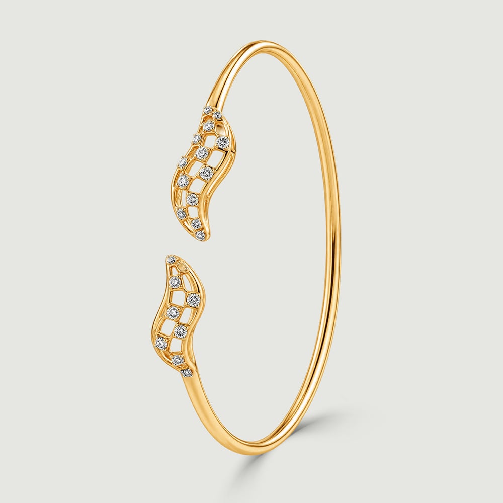 Edgy Checkered Diamond Bangle,,hi-res thumbnail 4