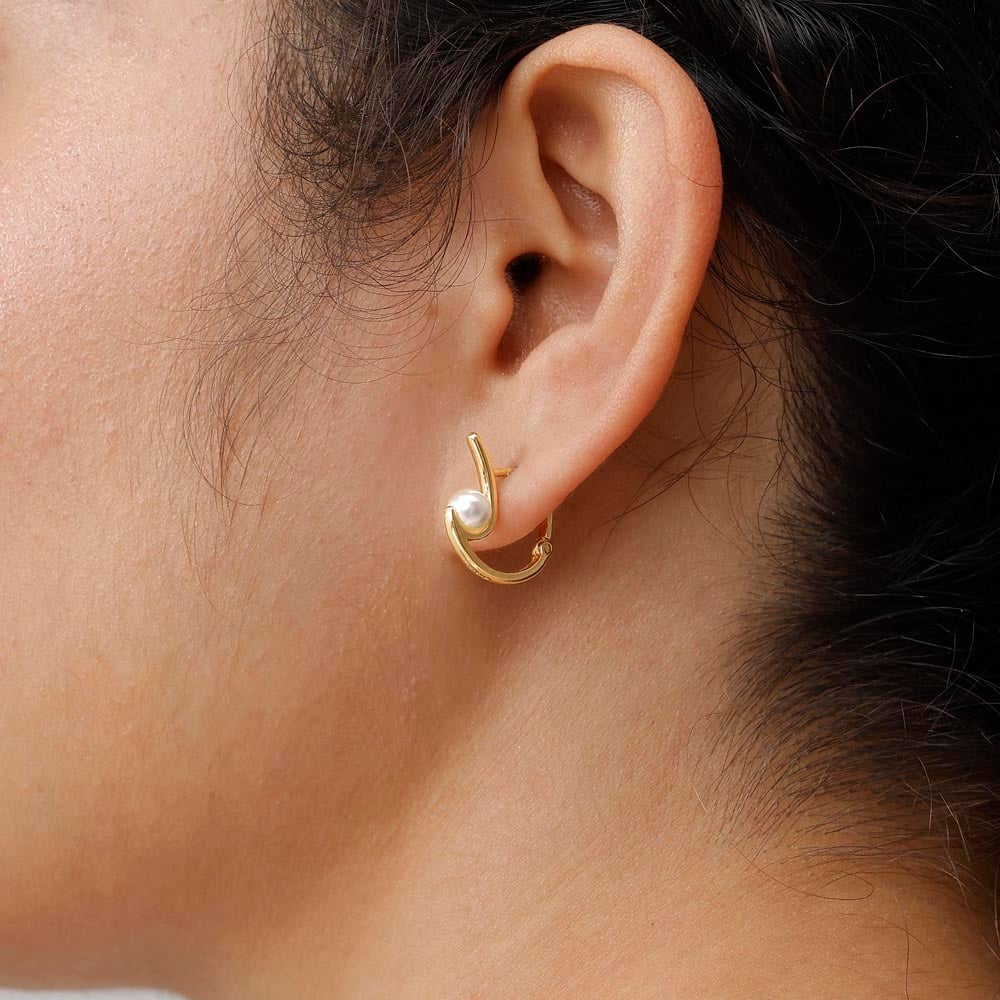 Mystic Arc Pearl Hoop Earrings,,hi-res thumbnail 2
