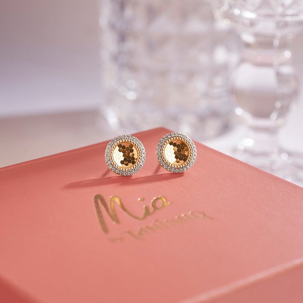 Brilliant Textured Diamond Stud Earrings