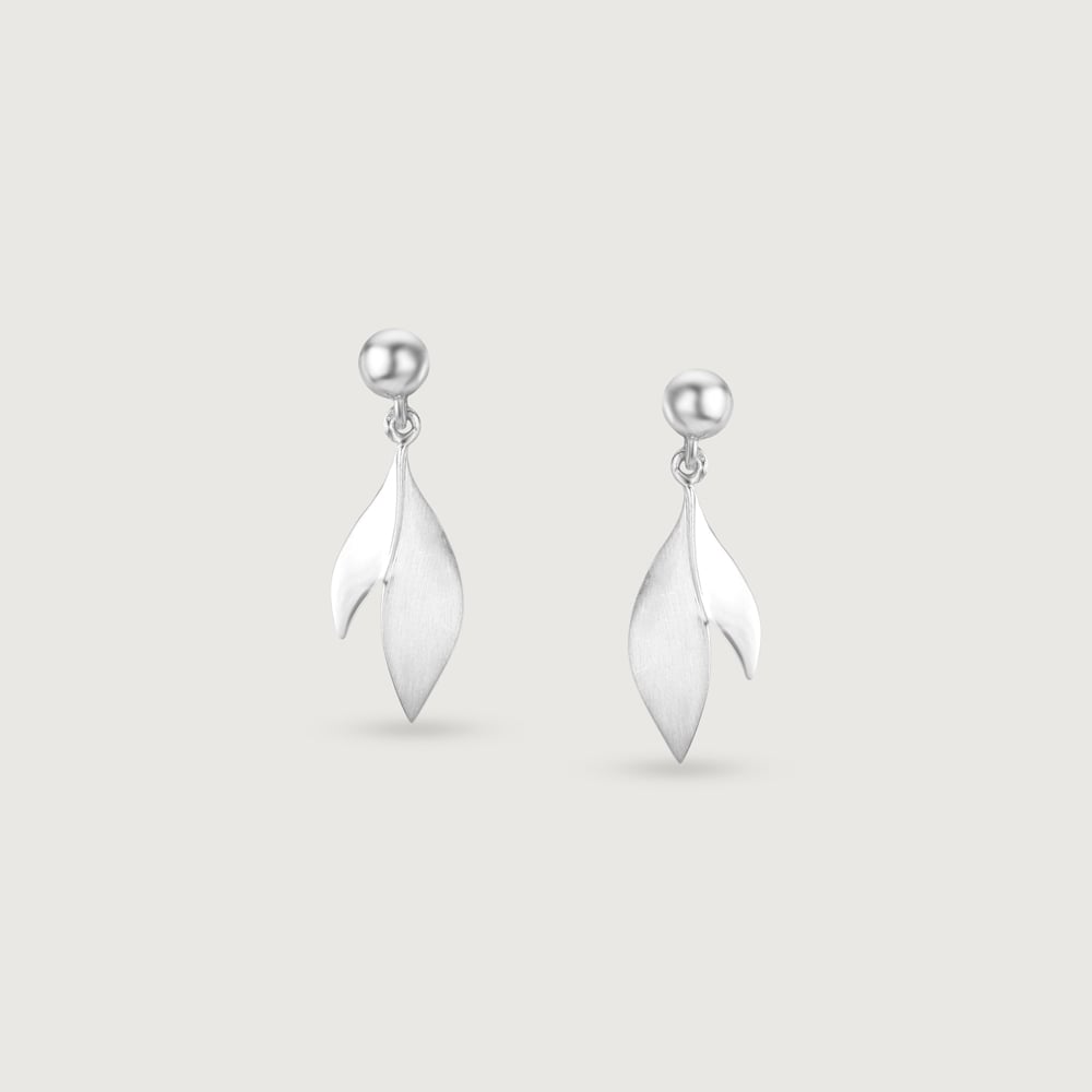 Sleek Edge Silver Drop Earrings,,hi-res thumbnail 3