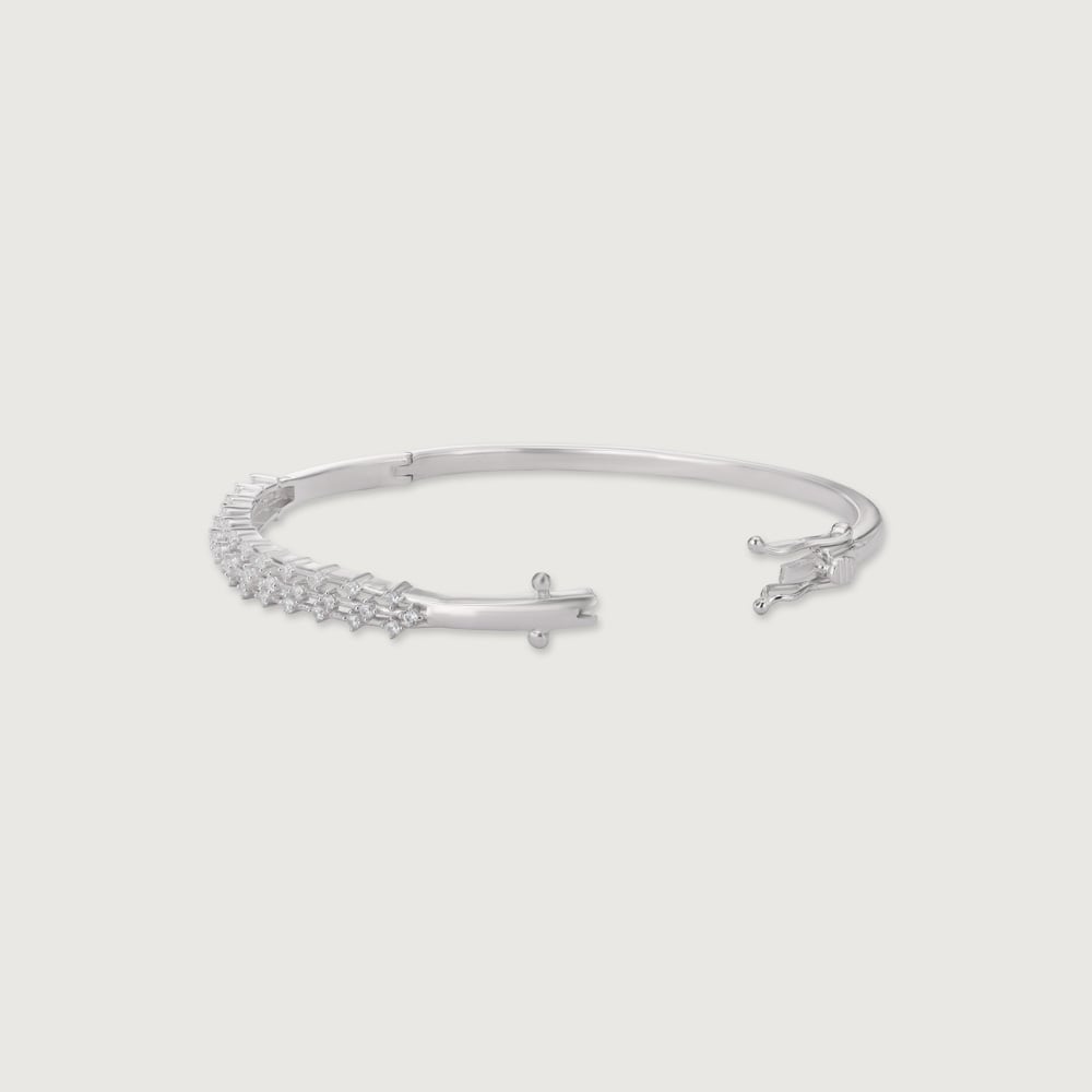 Glam Tiered Silver Bangle,,hi-res thumbnail 5