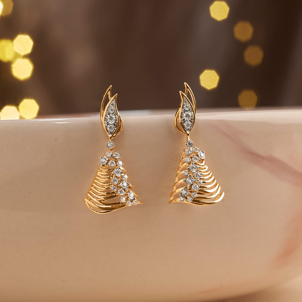 Radiant Flowing Diamond Jhumka