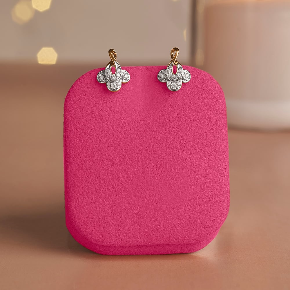 Charming Diya Diamond Stud Earrings