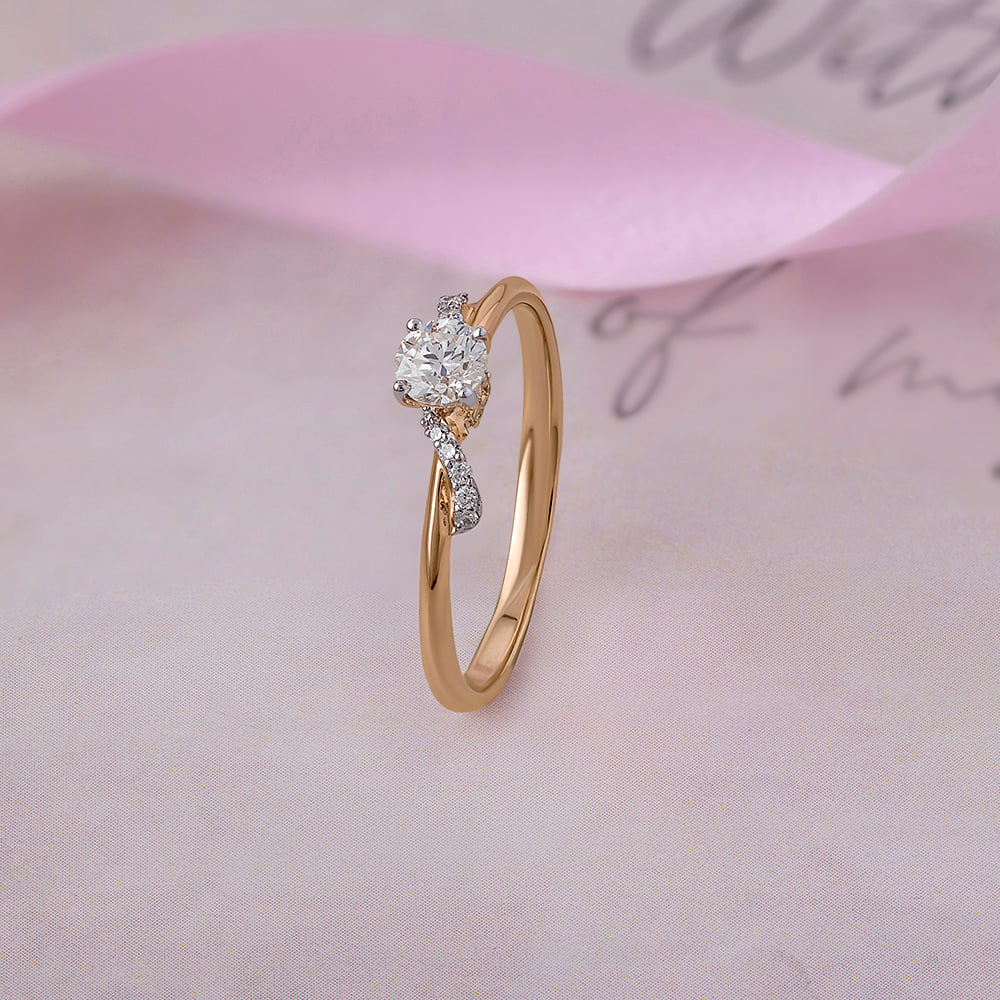 Starlit Heart 14 kt Gold & Diamond Ring
