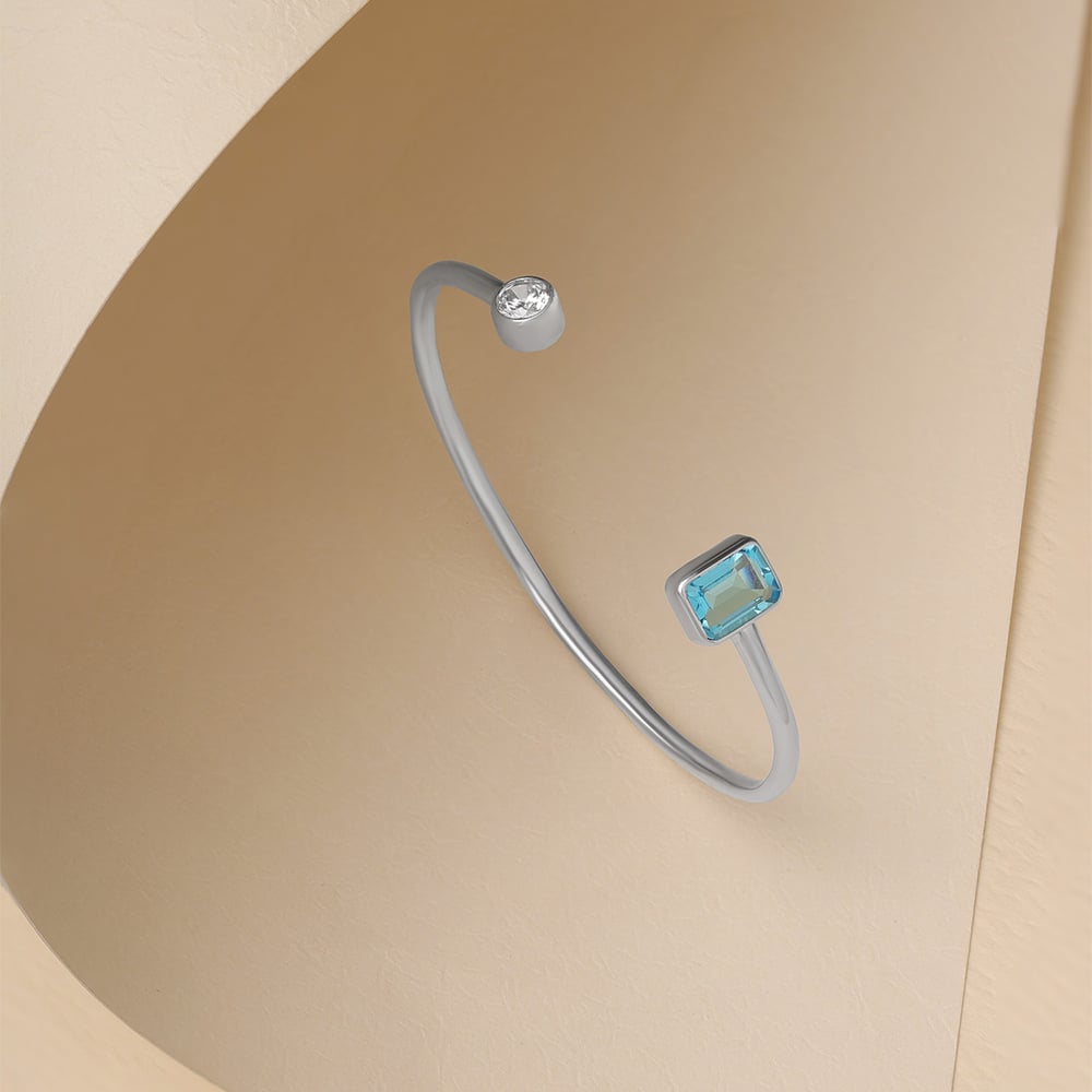 Gleam Duo Silver Bangle