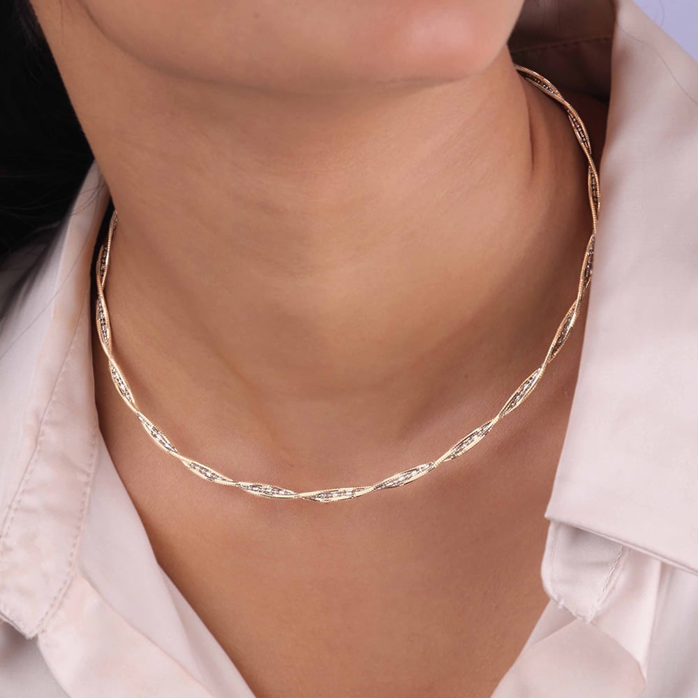 Radiant Sculptural Omega Gold Chain,,hi-res thumbnail 2