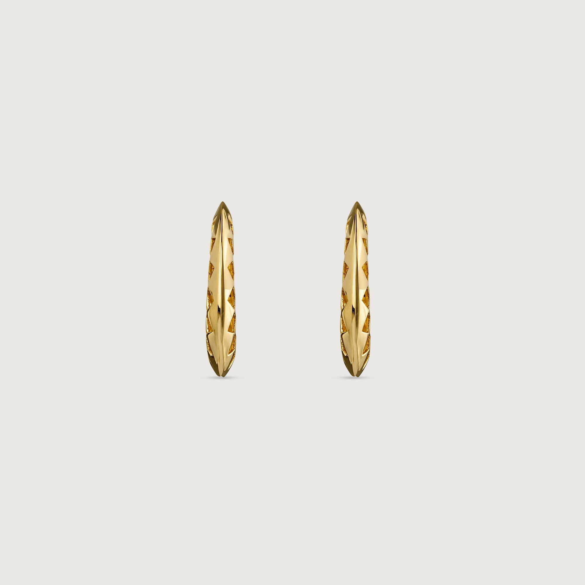 Sculpted Lattice Gold Hoop Earrings,,hi-res thumbnail 3