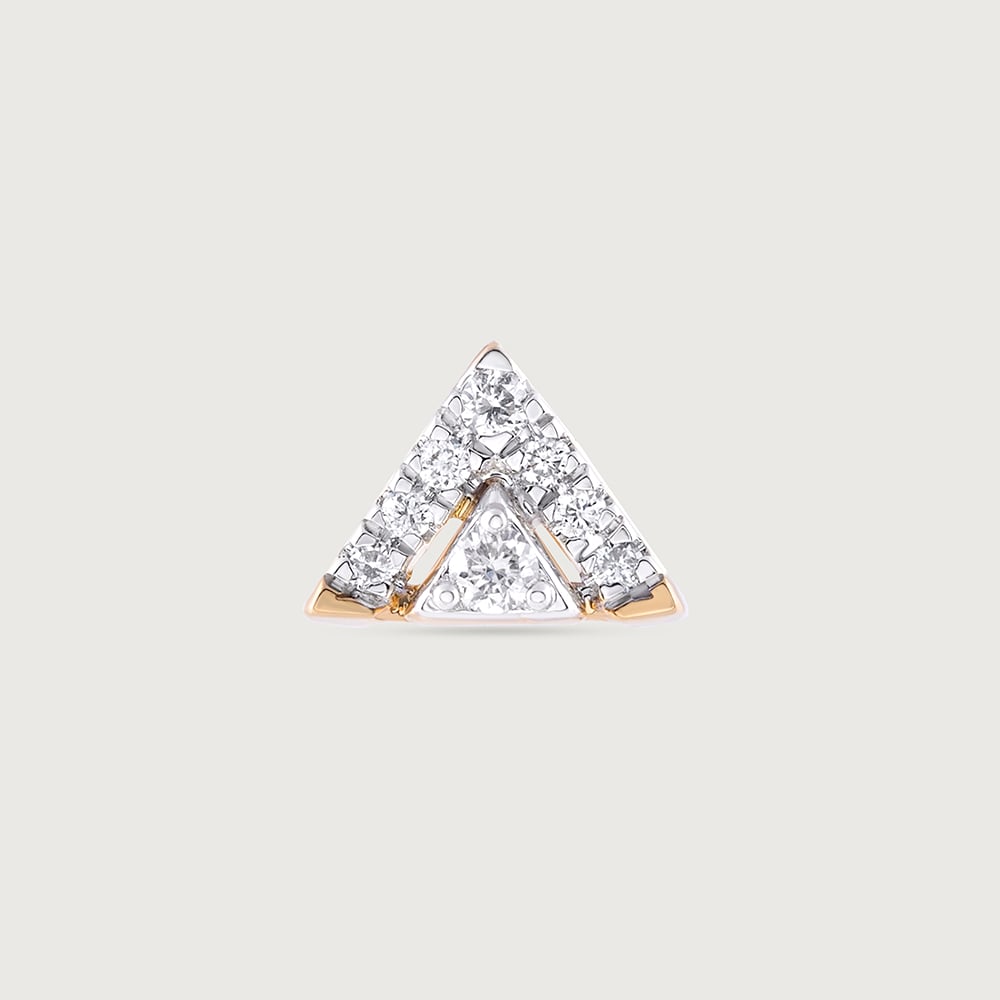 Glimmering Summit Gold & Diamond Nose Pin,,hi-res thumbnail 2