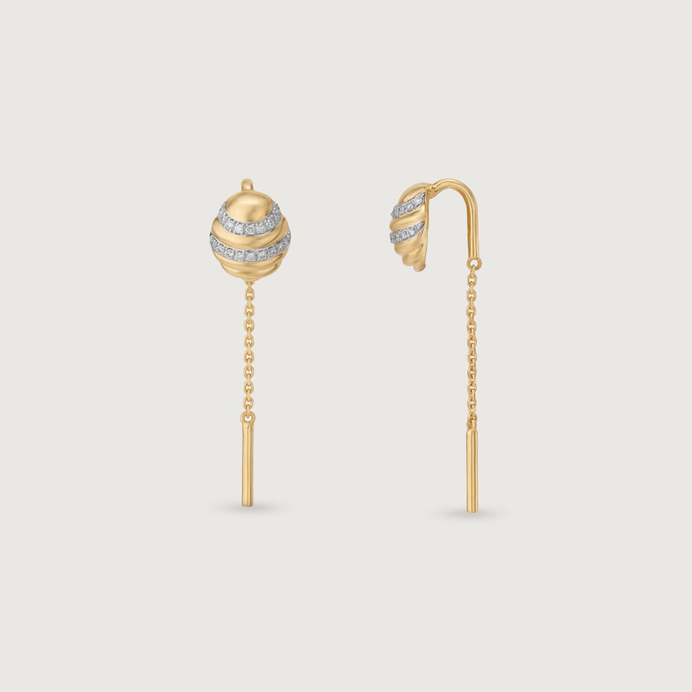 Hive Whisper Diamond Sui Dhaga Earrings,,hi-res thumbnail 4