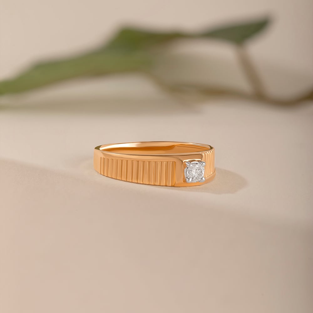 Grid Vibe Gold & Diamond Ring for Men,,hi-res thumbnail 1