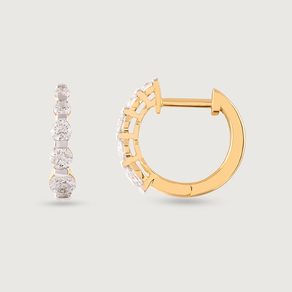 Radiant Shimmer Gold & Diamond Hoop Earrings,,hi-res thumbnail 4