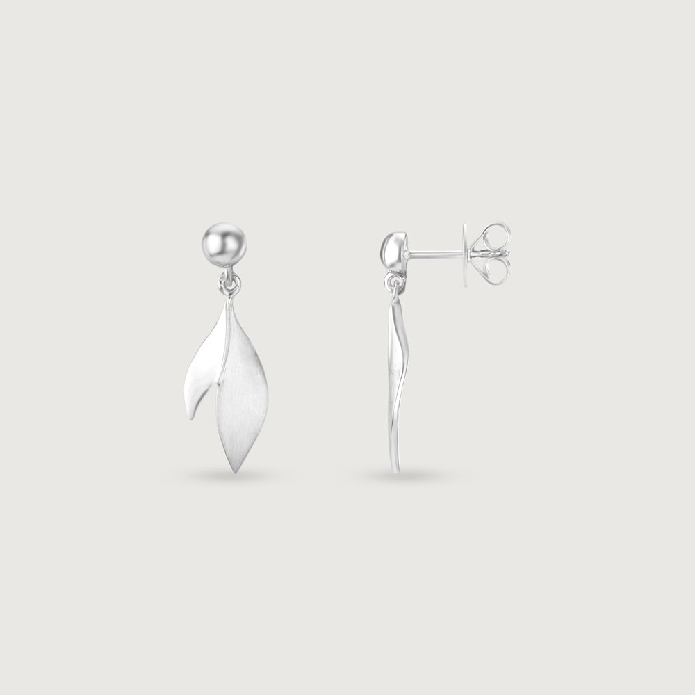 Sleek Edge Silver Drop Earrings,,hi-res thumbnail 4
