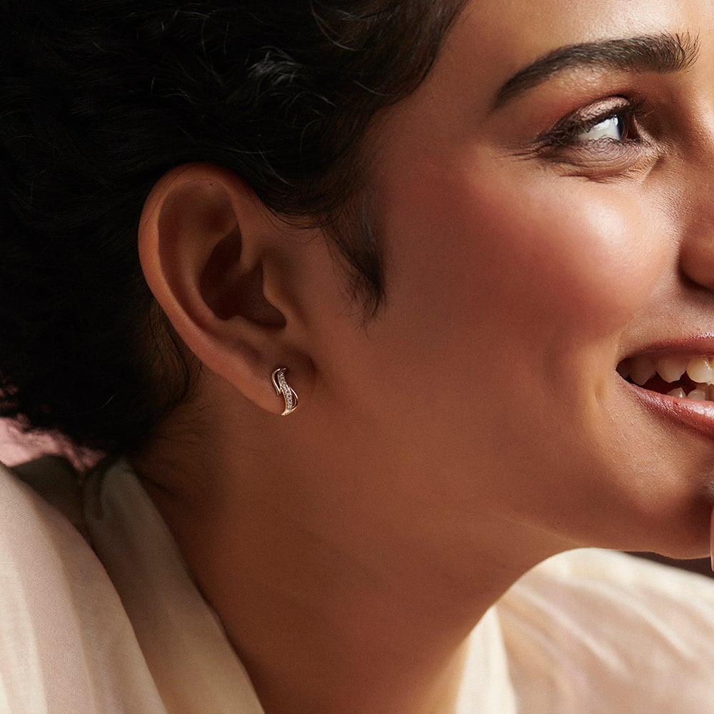 Sleek Flickering Diamond Stud Earrings,,hi-res thumbnail 2