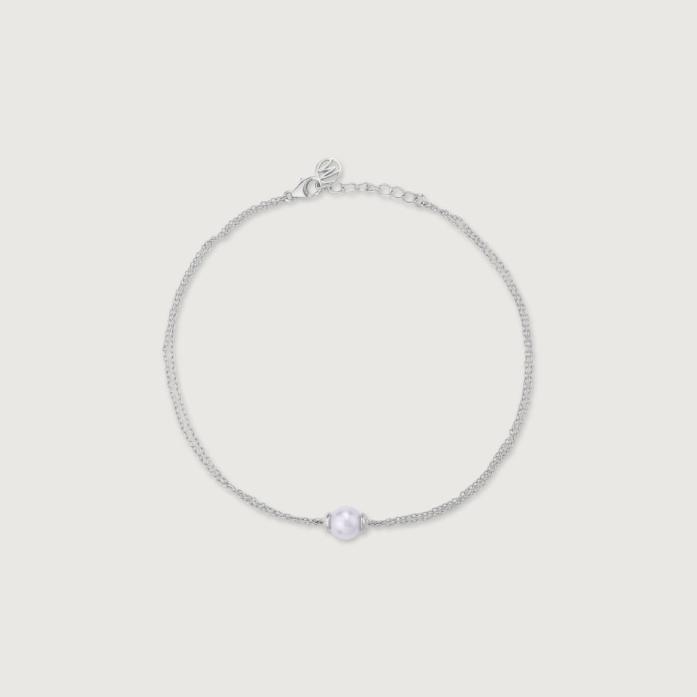 Elegant Glow Single Silver Anklet,,hi-res thumbnail 3
