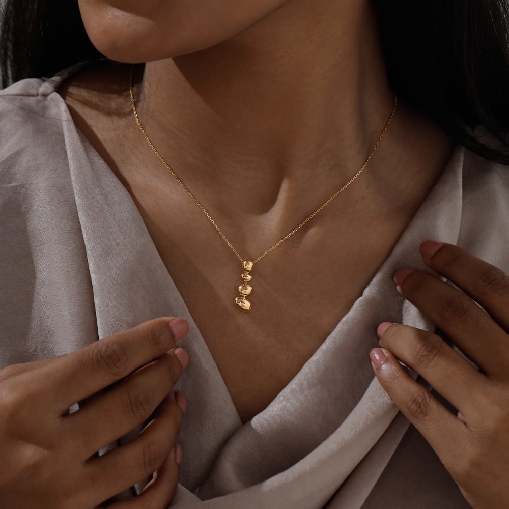 Balanced Pebble Gold Pendant,,hi-res thumbnail 2