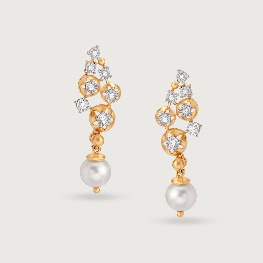 Pearlescent Cluster 14KT Drop Earrings,,hi-res thumbnail 3