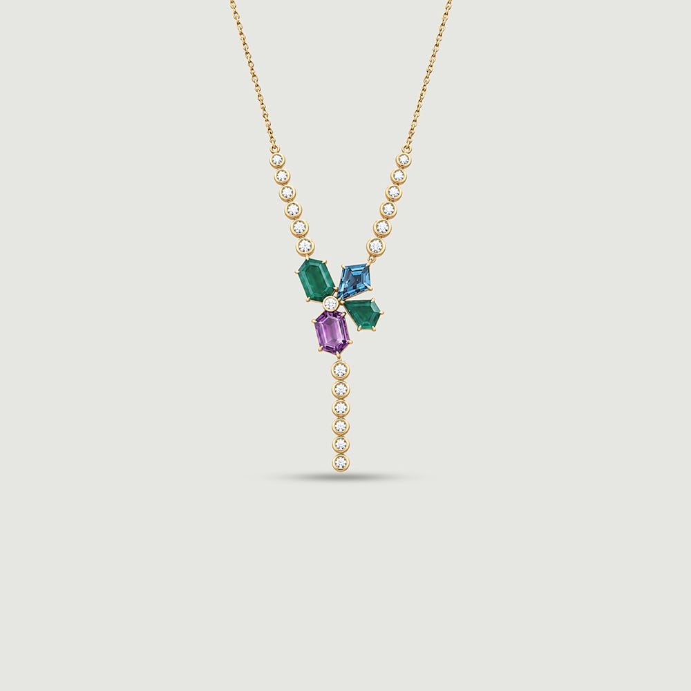 Vibrant Layered Amethyst Onyx and Topaz Necklace,,hi-res thumbnail 4