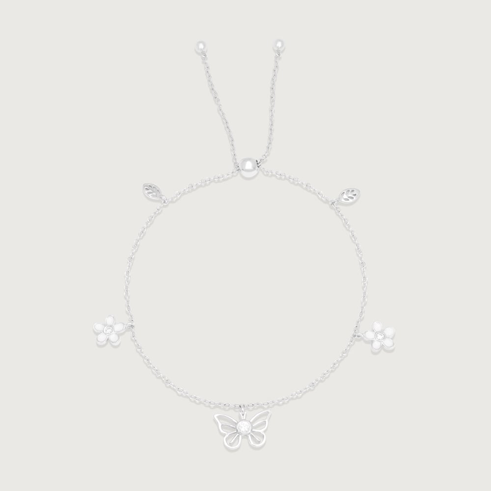 Flutter Bloom Silver Anklet,,hi-res thumbnail 3