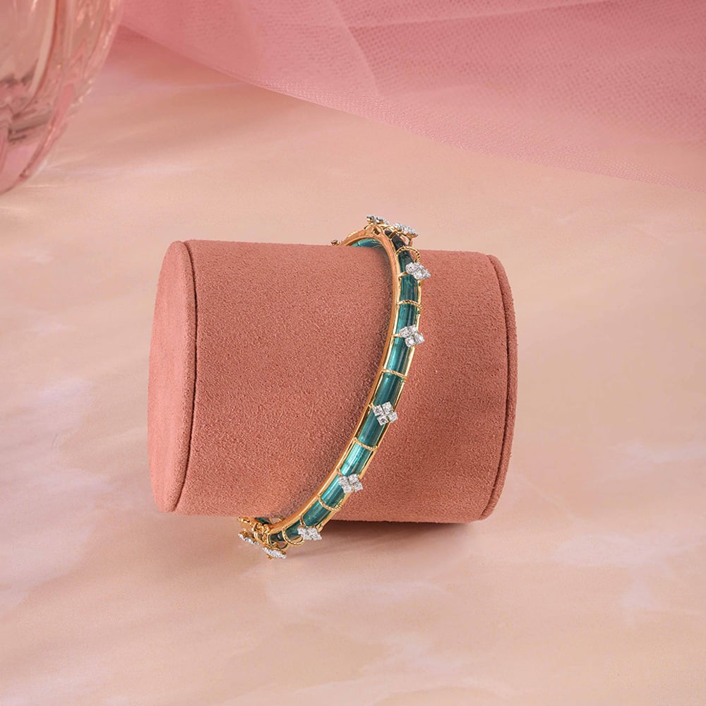 Charming Floral Diamond Bangle